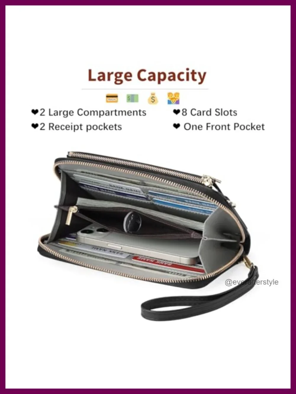 Crossbody Phone Purse RFID Blocking Touchscreen Window Faux Leather